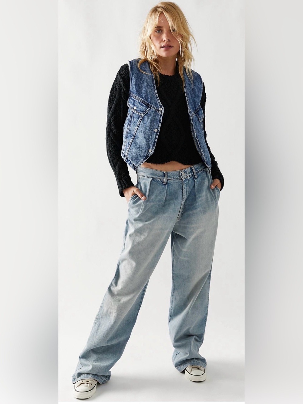 Free people Florence ranch denim vest